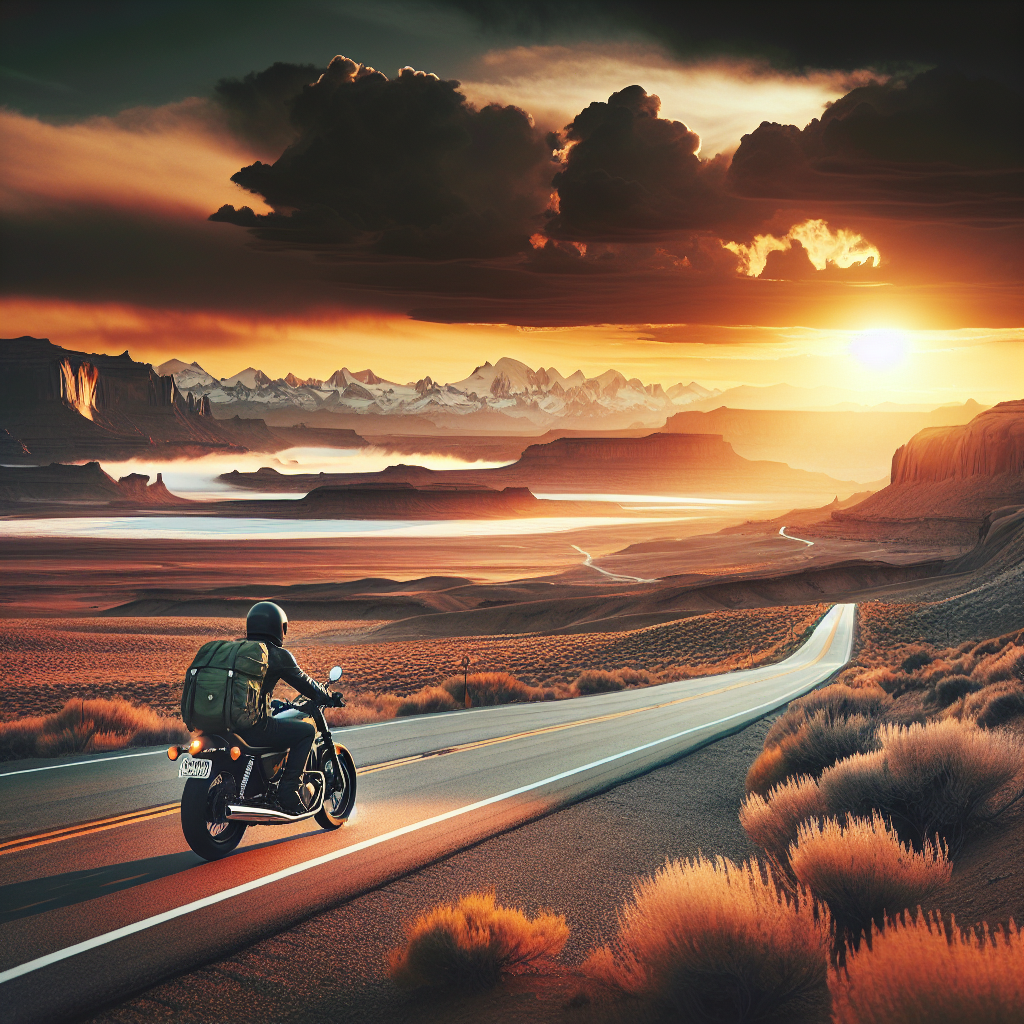 Take a motorcycle road trip on desert highways