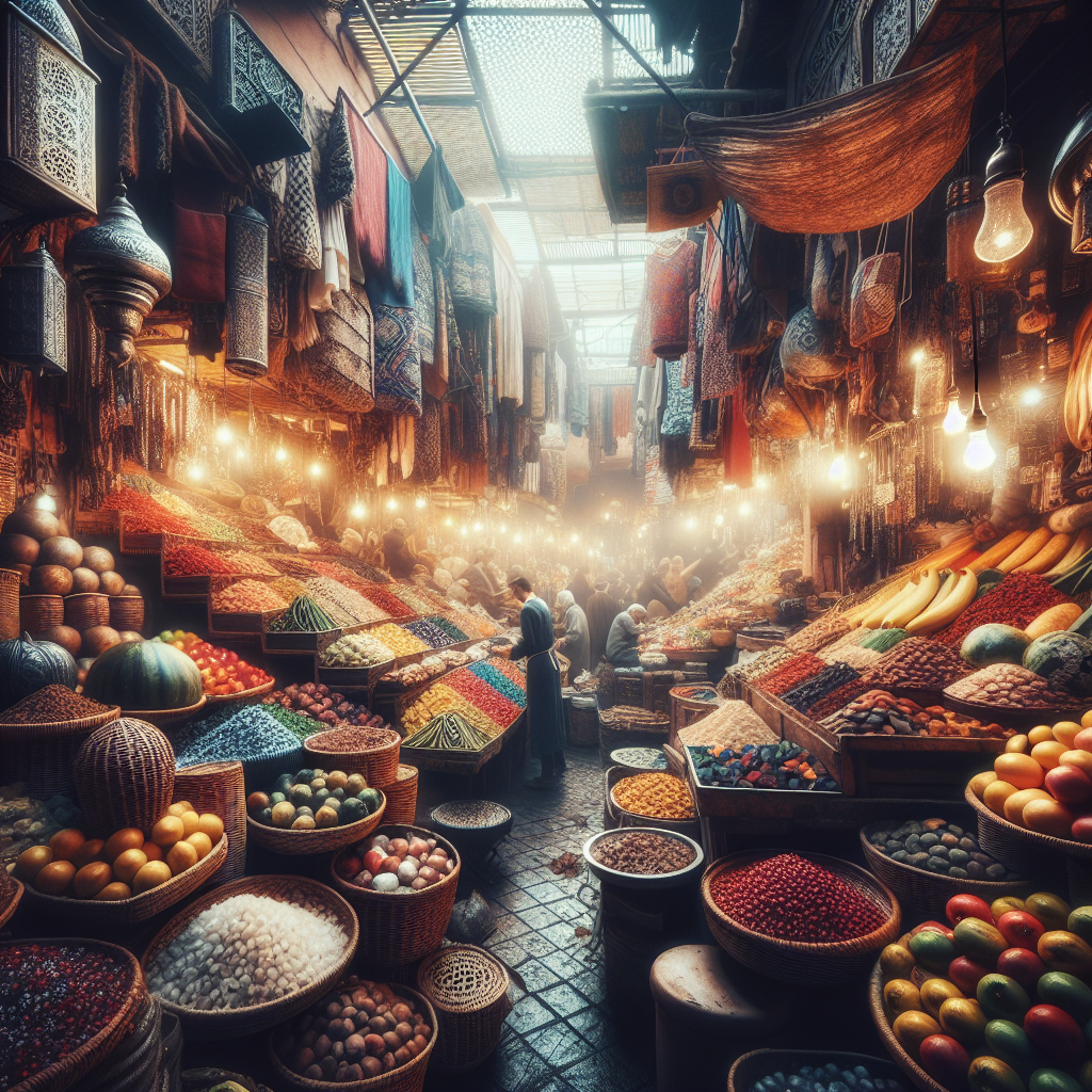 Explore the colorful markets of Morocco