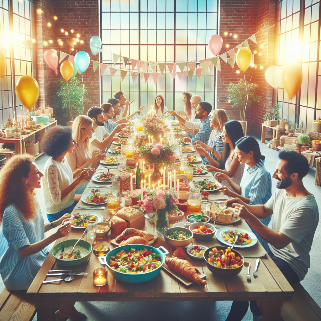 Host a potluck birthday dinner with friends